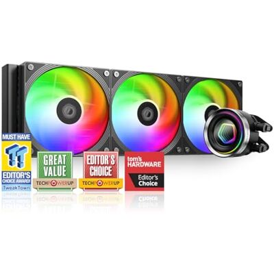 ID-COOLING FX360 INF 360 mm Liquid CPU Cooler, AIO con ARGB Infinity Mirror Effect, 3x120mm Fans Daisy-Chained, 27.2dB(A) Max., Intel LGA1851/1700/1200/115X & AMD AM5/AM4 ID-COOLING FX360 INF 360 mm Liquid CPU Cooler, AIO con ARGB Infinity Mirror Effect, 3x120mm Fans Daisy-Chained, 27.2dB(A) Max., Intel LGA1851/1700/1200/115X & AMD AM5/AM4