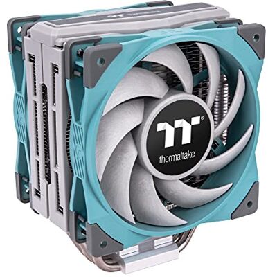 Thermaltake Toughair 510 Turquoise CPU-Cooler 2x low noise 120-mm PWM Fans Intel and AMD Socket LGA-1700 compatible gray/tourquoise Thermaltake Toughair 510 Turquoise CPU-Cooler 2x low noise 120-mm PWM Fans Intel and AMD Socket LGA-1700 compatible gray/tourquoise