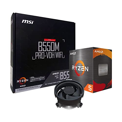 Generic NGTEK AMD Ryzen 5 5600X Processore desktop a 6 core 12 thread fino a 4,6 GHz con scheda madre MSI B550M PRO-VDH WiFi ProSeries