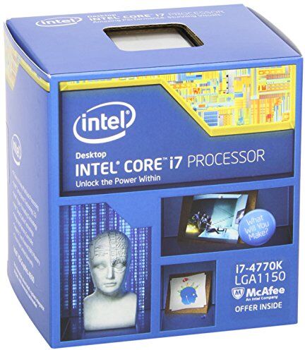 Intel Haswell Core i7-4770 K Processore / 3.50 GHz 4 core socket lga1150 8 MB Cache Version Box senza ventola (ricondizionato) Nero