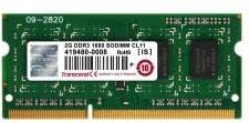 Transcend JetRAM Memoria 2 GB DDR3 SO-DIMM 204-pin, Nero