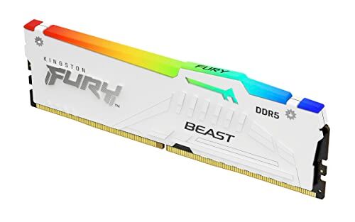 Kingston FURY Beast Bianco RGB XMP 16GB 5600MT/s DDR5 CL40 DIMM Memoria Gaming per Computer Fissi Single Module