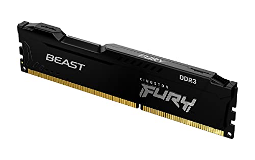 Kingston FURY Beast Nero 4GB 1600MHz DDR3 CL10 Memoria Gaming Kit per Computer Fissi Modulo Singolo KF316C10BB/4