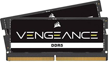 Corsair VENGEANCE SODIMM DDR5 RAM 32GB (2x16GB) 4800MHz CL40 Intel XMP Compatibile iCUE Memoria per Computer Nero (CMSX32GX5M2A4800C40)