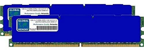 GLOBAL MEMORY 1GB DDR2 1100MHz PC2-8800 240-PIN DIMM OVERCLOCCATE MEMORIA RAM KIT PER PC DESKTOP/SCHEDE MADRE