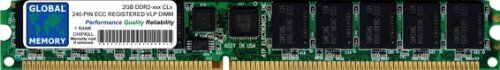 GLOBAL MEMORY 2GB DDR2 400/533/667MHz 240-PIN ECC Registered VLP DIMM Memoria RAM per Servers/WORKSTATIONS/SCHEDE Madre (1 Rank CHIPKILL)