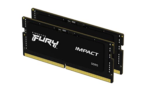 Kingston FURY Impact 16GB (2x8GB) 4800MT/S DDR5 CL38 SODIMM Memoria Gaming per Laptop Kit da 2 KF548S38IBK2-16