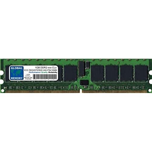 GLOBAL MEMORY 1GB DDR2 400/533/667MHz 240-PIN ECC Registered DIMM (RDIMM) Memoria RAM per Servers/WORKSTATIONS/SCHEDE Madre (1 Rank)