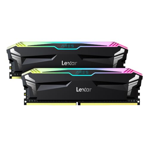 Lexar Kit Barrettes mémoire 32Go (2x16Go) DIMM DDR4 Ares RGB PC4-28800 (3600 Mhz) (Nero)