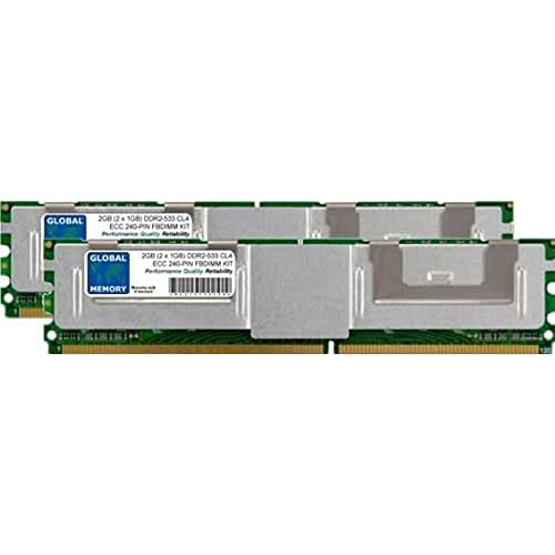 GLOBAL MEMORY 2GB (2 x 1GB) DDR2 533MHz PC2-4200 240-PIN ECC FULLY BUFFERED DIMM (FBDIMM) MEMORIA RAM KIT PER SERVERS/WORKSTATIONS/SCHEDE MADRE (4 RANK KIT)