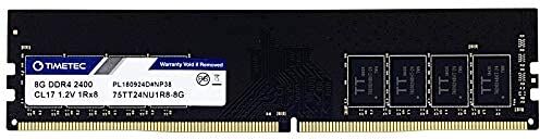 Timetec 8GB DDR4 2400MHz PC4-19200 Non-ECC Unbuffered 1.2V CL17 1Rx8 Single Rank 288 Pin UDIMM Memoria Desktop Modulo RAM Aggiornamento