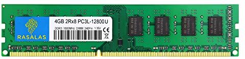 Rasalas Rasala 4GB PC3L-12800U DDR3 1600MHz DDR3L PC3 12800 RAM DIMM Memoria UDIMM 240Pin 2RX8 CL11 Non ECC 1,35V /1,5V per Desktop