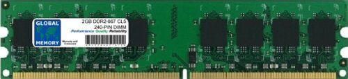 GLOBAL MEMORY 2GB DDR2 667MHz PC2-5300 240-PIN DIMM Memoria RAM per PC Desktop/SCHEDE Madre