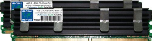 GLOBAL MEMORY 4GB (2 x 2GB) DDR2 800MHz PC2-6400 240-PIN ECC Fully BUFFERED (FBDIMM) Memoria RAM Kit per Mac PRO (Inizio 2008)