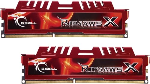 G.Skill F3-12800CL10D-16GBXL 16 GB RipJawsx Memoria RAM (kit 2 x 8 GB, DDR3-1600 MHz, PC3 12800, CL 10), rosso