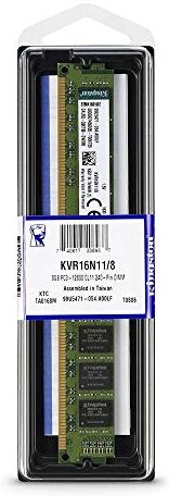 Kingston ValueRAM 8GB 1600MHz DDR3 Non-ECC CL11 DIMM 1.5V KVR16N11/8 Memoria Desktop