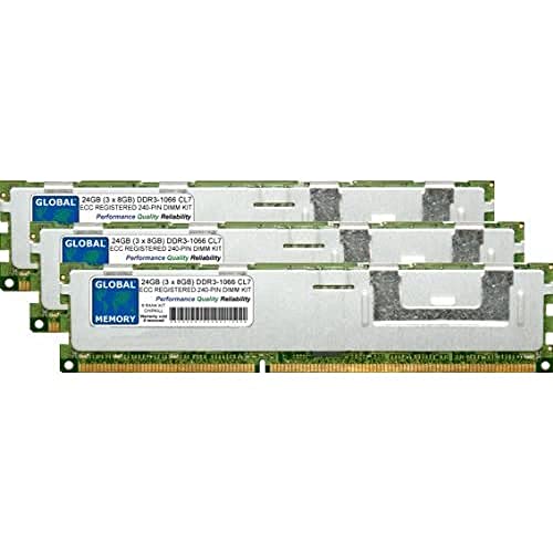 GLOBAL MEMORY 24GB (3 x 8GB) DDR3 1066MHz PC3-8500 240-PIN ECC REGISTERED DIMM (RDIMM) MEMORIA RAM KIT PER SERVERS/WORKSTATIONS/SCHEDE MADRE (6 RANK KIT CHIPKILL)