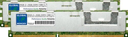 GLOBAL MEMORY 16GB (2 x 8GB) DDR3 1066MHz PC3-8500 240-PIN ECC Registered DIMM (RDIMM) Memoria RAM Kit per Apple Mac PRO (Inizio 2009 metà 2010 metà 2012)