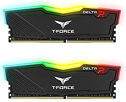 TEAMGROUP Team T-Force Delta RGB DDR4 Gaming Memory, 2 x 8 GB, 3200 Mhz, 288 Pin DIMM, Nero