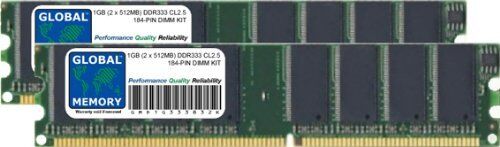 GLOBAL MEMORY 1GB (2 x 512MB) DDR 333MHz PC2700 184-PIN DIMM Memoria RAM Kit per Mac Mini G4, EMAC G4 & POWERMAC G4