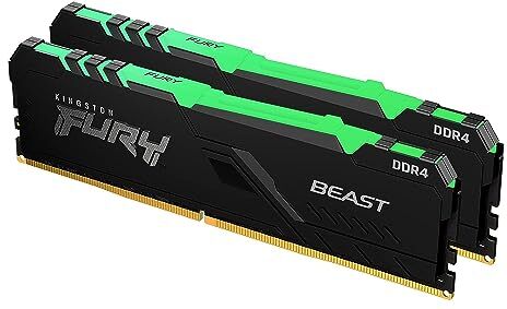 Kingston FURY Beast RGB 32GB (2x16GB) 3200MT/s DDR4 CL16 Memoria Gaming Kit per Computer Fissi Kit da 2 KF432C16BB1AK2/32