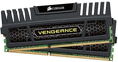 Corsair Vengeance Memoria RAM, 8 GB, 2x4 GB, DDR3, 240-pin DIMM, PC3-12800, 1600 MHz, con Supporto XMP 1.3, Nero (Black)