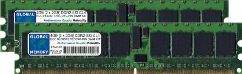 GLOBAL MEMORY 4GB (2 x 2GB) DDR2 533MHz PC2-4200 240-PIN ECC REGISTERED DIMM (RDIMM) MEMORIA RAM KIT PER SERVERS/WORKSTATIONS/SCHEDE MADRE (4 RANK KIT NON-CHIPKILL)