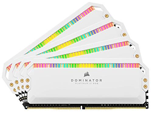 Corsair Kit di Memoria Desktop DOMINATOR PLATINUM RGB 6GB, 4x16GB DDR4 3200, PC4-25600 C16 1.35V, Bianco
