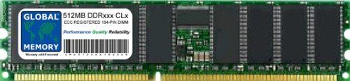 GLOBAL MEMORY 512MB DDR 266/333/400MHz 184-PIN ECC Registered DIMM (RDIMM) Memoria RAM per Servers/WORKSTATIONS/SCHEDE Madre
