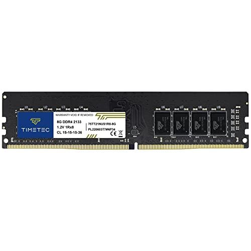 Timetec 8GB DDR4 2133MHz PC4-17000 Non-ECC Unbuffered 1.2V CL15 1Rx8 Single Rank 288 Pin UDIMM Memoria Desktop Modulo RAM Aggiornamento