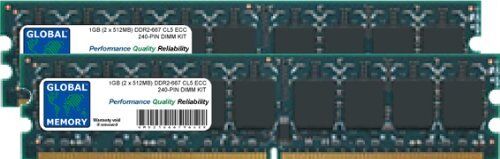 GLOBAL MEMORY 1GB (2 x 512MB) DDR2 667MHz PC2-5300 240-PIN ECC DIMM (UDIMM) MEMORIA RAM KIT PER SERVERS/WORKSTATIONS/SCHEDE MADRE