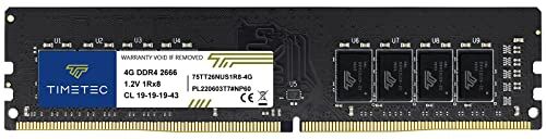 Timetec 4GB DDR4 2666MHz PC4-21300 Non-ECC Unbuffered 1.2V CL19 1Rx8 Single Rank 288 Pin UDIMM Memoria del Desktop Modulo RAM Aggiornamento