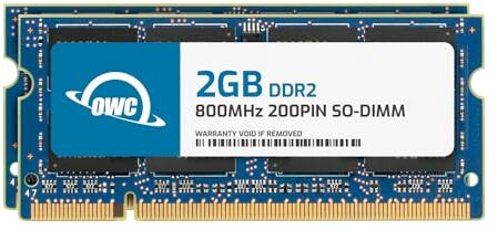 OWC Kit da 4.0 GB (2X 2 GB) Kit di aggiornamento Memoria 200 Pin SO-DIMM PC2-6400 DDR2 800 MHz