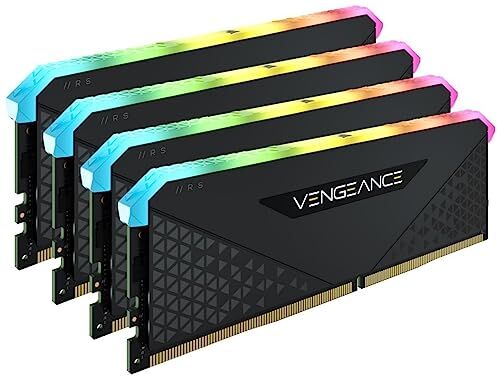 Corsair Vengeance RGB RS 64GB (4 x 16 GB), DDR4 3200MHz C16 Memoria per Desktop (Illuminazione RGB Dinamica, Compatibile con Intel x 299, AMD TR x 40 & Intel/AMD 300/400/500 Series), Nero