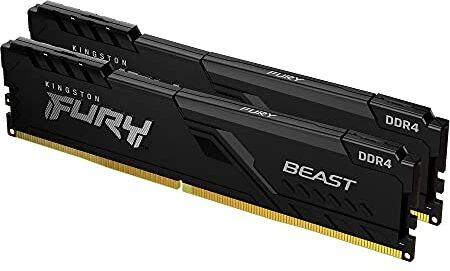 Kingston FURY Beast 32GB (2x16GB) 3600MHz DDR4 CL18 Memoria Gaming Kit per Computer Fissi Kit da 2 KF436C18BBK2/32