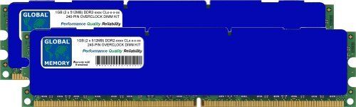 GLOBAL MEMORY 1GB DDR2 800/1000/1066/1100MHz 240-PIN DIMM OVERCLOCCATE Memoria RAM Kit per PC Desktop/SCHEDE Madre