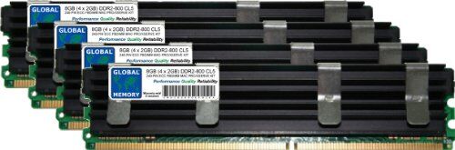 GLOBAL MEMORY 8GB (4 x 2GB) DDR2 800MHz PC2-6400 240-PIN ECC Fully BUFFERED DIMM (FBDIMM) Memoria RAM Kit per Mac PRO (Inizio 2008)