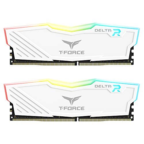 TEAMGROUP Team T-Force Delta RGB DDR4 Gaming Memory, 2 x 8 GB, 3600 Mhz, 288 Pin DIMM, White