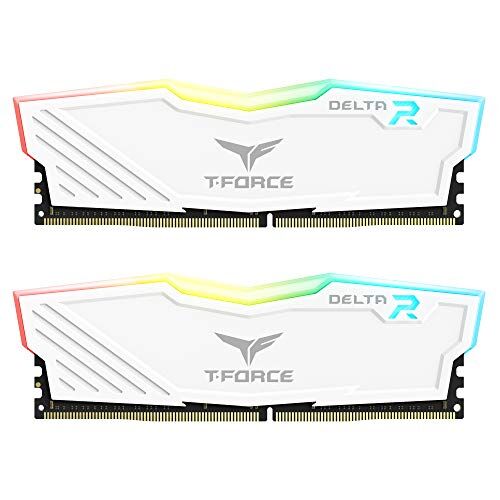 TEAMGROUP Team T-Force Delta RGB DDR4 Gaming Memory, 2 x 16 GB, 3200 Mhz, 288 Pin DIMM, White