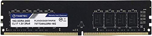 Timetec 16GB DDR4 2400MHz PC4-19200 Non-ECC Unbuffered 1.2V CL17 2Rx8 Dual Rank 288 Pin UDIMM Memoria del Computer Desktop Modulo RAM Aggiornamento