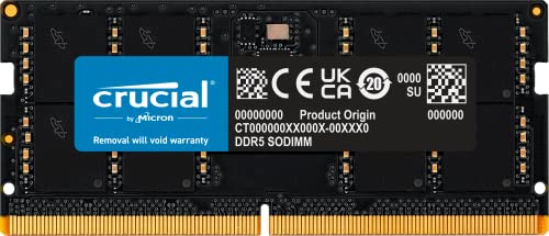 Crucial RAM 32GB DDR5 5600MHz (o 5200MHz o 4800MHz) Memoria per computer Portatili CT32G56C46S5