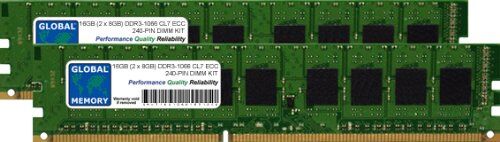 GLOBAL MEMORY 16GB (2 x 8GB) DDR3 1066MHz PC3-8500 240-PIN ECC DIMM (UDIMM) MEMORIA RAM KIT PER SERVERS/WORKSTATIONS/SCHEDE MADRE