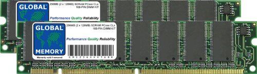 GLOBAL MEMORY 256MB (2 x 128MB) PC66/100/133 168-PIN SDRAM DIMM Memoria RAM Kit per PC Desktop/SCHEDE Madre