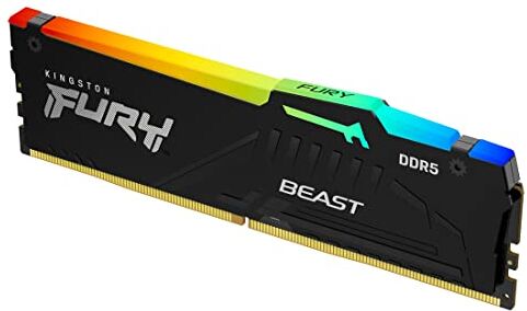 Kingston FURY Beast Nero RGB 16GB 6000MT/s DDR5 CL36 DIMM Memoria Gaming per Computer Fissi Modulo Singolo KF560C36BBEA-16