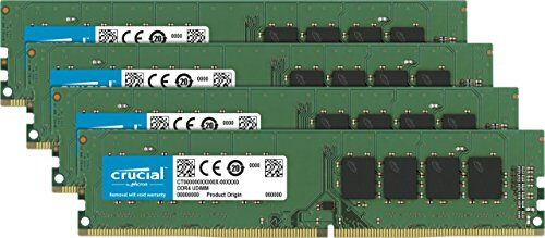 Crucial CT4K4G4DFS824A 16 GB Kit di Memoria (4 GB x4), DDR4, 2400 MT/s, PC4-19200, SR x8, DIMM, 288-Pin