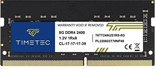 Timetec 8GB DDR4 2400MHz PC4-19200 Non-ECC Unbuffered 1.2V CL17 1Rx8 Single Rank 260 Pin SODIMM Laptop PC Memoria del Computer Modulo RAM Aggiornamento