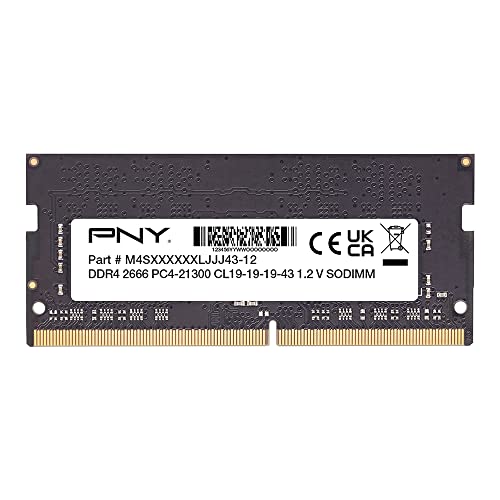 PNY Memoria per Desktop RAM Performance DDR4 SODIMM 2666 MHz 8GB, Nero