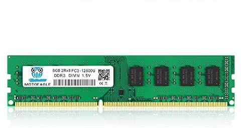 motoeagle 8GB PC3 12800U DDR3 1600MHz UDIMM RAM, 8GB 2Rx8 PC3 12800U CL11 1.5V 240-Pin Non-ECC Memoria Desktop