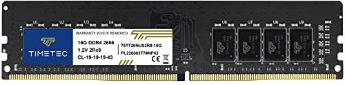 Timetec 16GB DDR4 2666MHz PC4-21300 Non ECC Unbuffered 1.2V CL19 2Rx8 Dual Rank 288 Pin UDIMM Memoria del Desktop Modulo RAM Aggiornamento