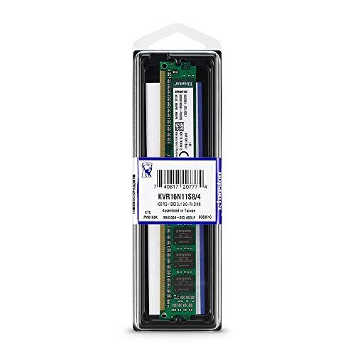 Kingston ValueRAM 4GB 1600MHz DDR3 Non-ECC CL11 DIMM 1Rx8 1.5V KVR16N11S8/4 Memoria Desktop